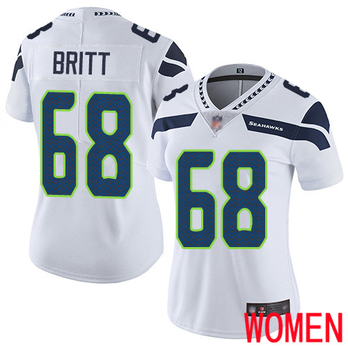 Seattle Seahawks Limited White Women Justin Britt Road Jersey NFL Football #68 Vapor Untouchable